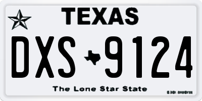 TX license plate DXS9124
