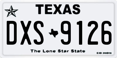 TX license plate DXS9126