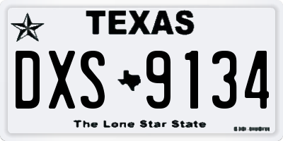 TX license plate DXS9134