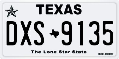 TX license plate DXS9135