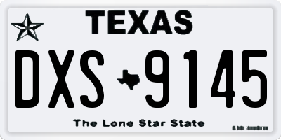 TX license plate DXS9145