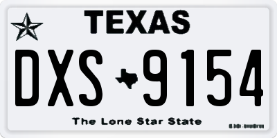 TX license plate DXS9154