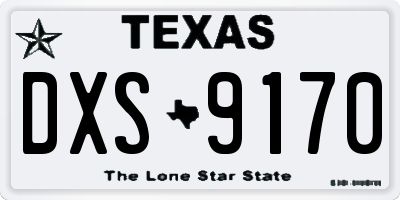 TX license plate DXS9170