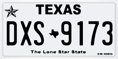 TX license plate DXS9173