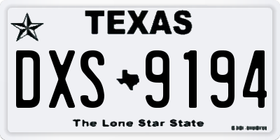 TX license plate DXS9194