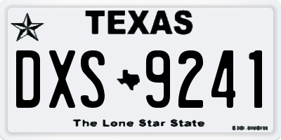 TX license plate DXS9241