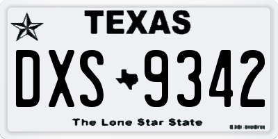 TX license plate DXS9342