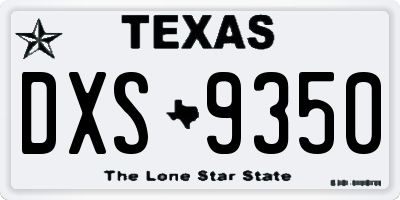 TX license plate DXS9350