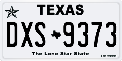 TX license plate DXS9373