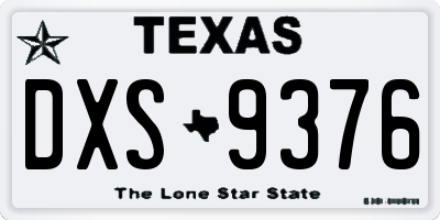 TX license plate DXS9376