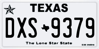 TX license plate DXS9379