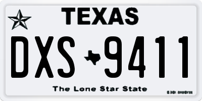TX license plate DXS9411