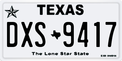 TX license plate DXS9417