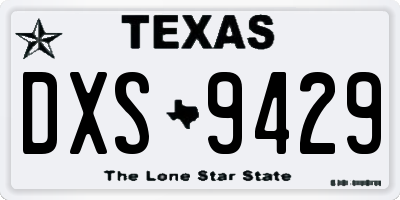 TX license plate DXS9429