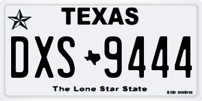 TX license plate DXS9444