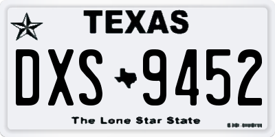 TX license plate DXS9452