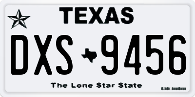 TX license plate DXS9456