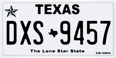 TX license plate DXS9457