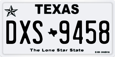 TX license plate DXS9458