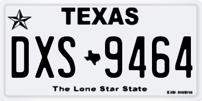 TX license plate DXS9464