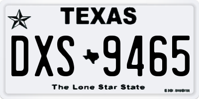 TX license plate DXS9465