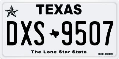 TX license plate DXS9507