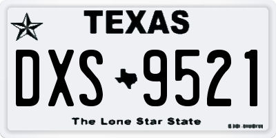 TX license plate DXS9521