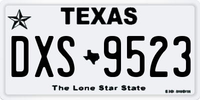 TX license plate DXS9523