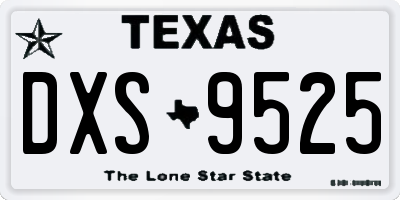TX license plate DXS9525