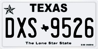 TX license plate DXS9526