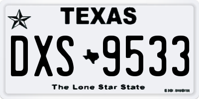 TX license plate DXS9533
