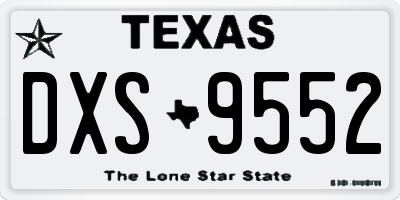 TX license plate DXS9552