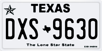 TX license plate DXS9630