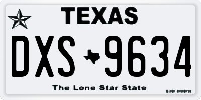 TX license plate DXS9634