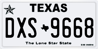 TX license plate DXS9668