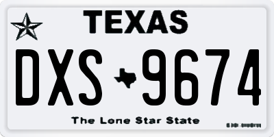 TX license plate DXS9674