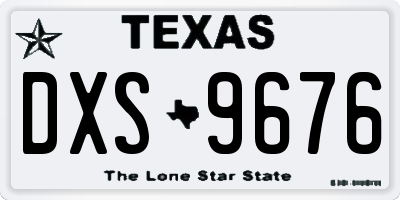 TX license plate DXS9676