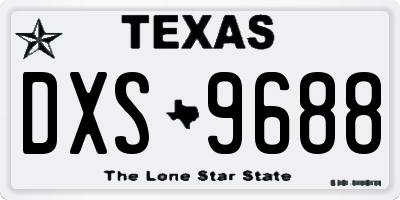 TX license plate DXS9688