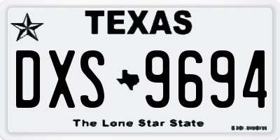 TX license plate DXS9694