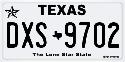 TX license plate DXS9702