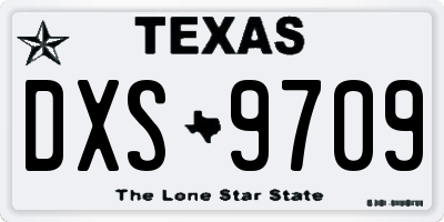TX license plate DXS9709