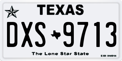 TX license plate DXS9713