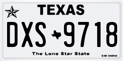 TX license plate DXS9718