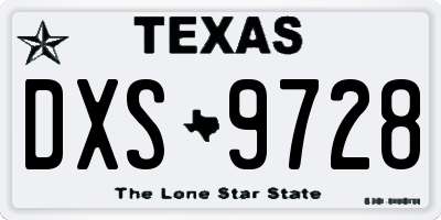TX license plate DXS9728