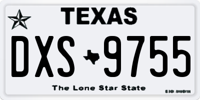 TX license plate DXS9755