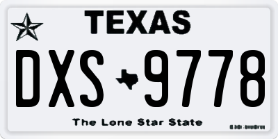 TX license plate DXS9778