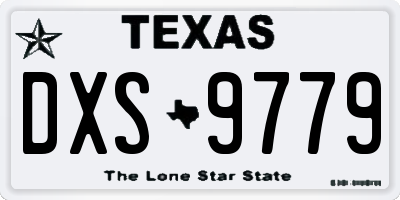 TX license plate DXS9779