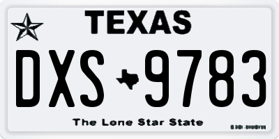 TX license plate DXS9783