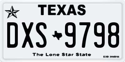 TX license plate DXS9798