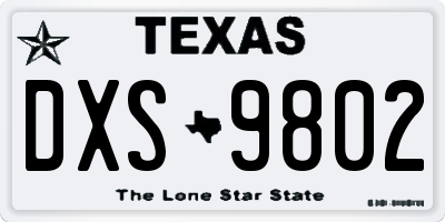 TX license plate DXS9802